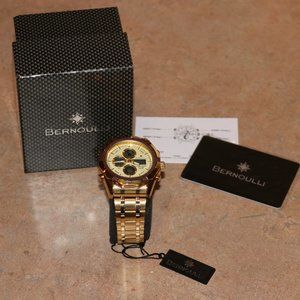 Men’s Phoenix Bernoulli Gold Watch – Style 10005 (NWT w/ Box)